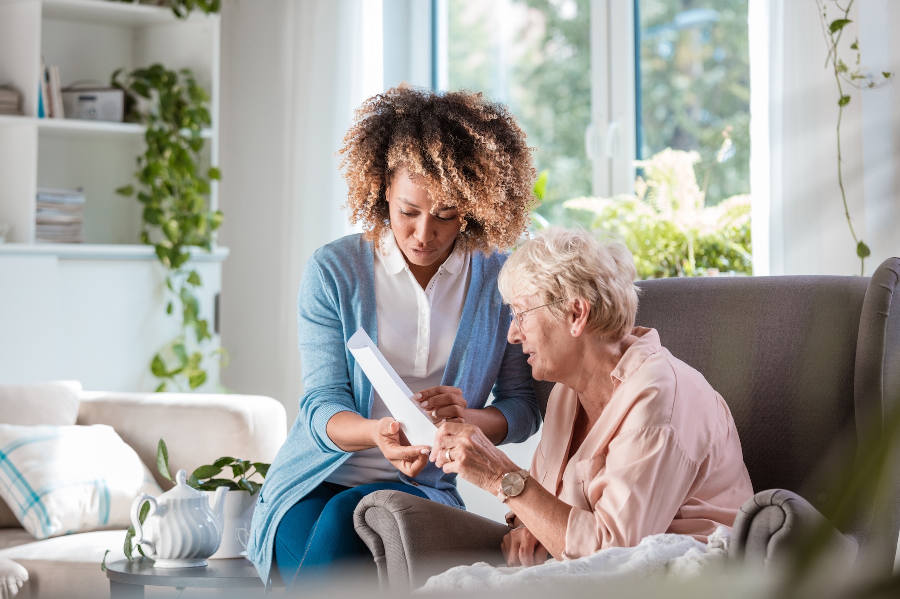 Bowie home health care caregiver with client