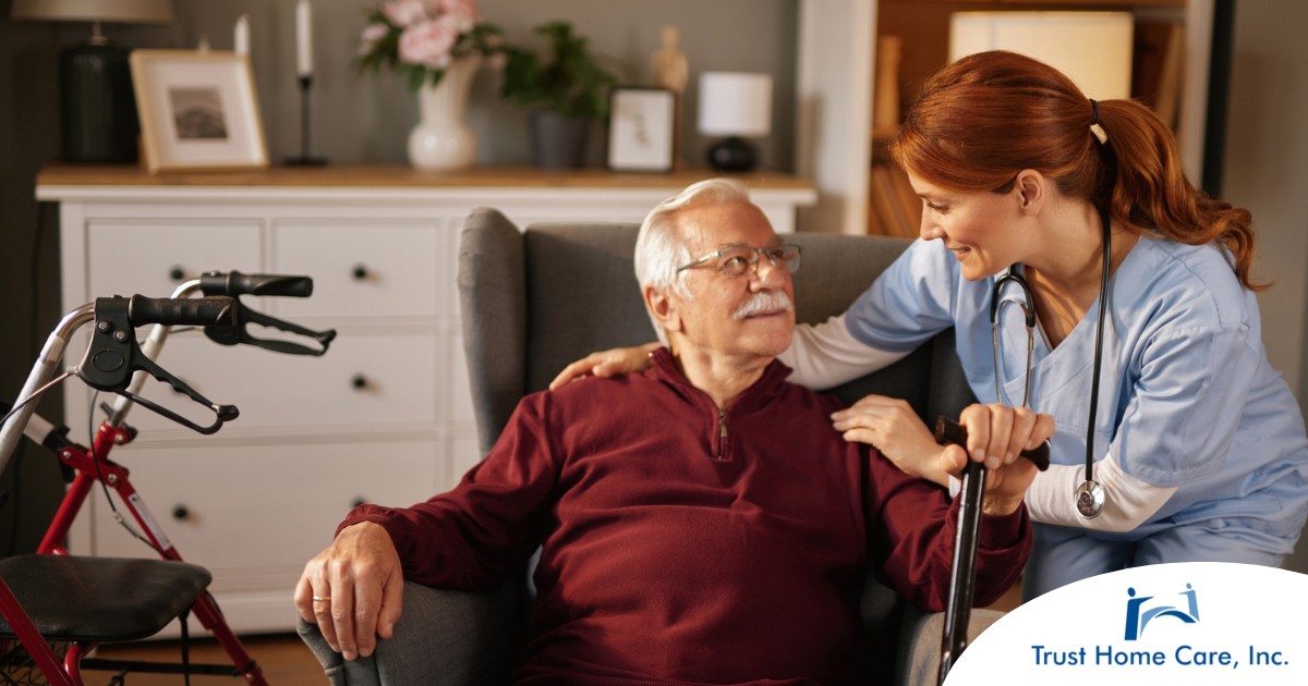 Senior-Safety-at-Home-Tips-from-Home-Care-Experts A caregiver helping a woman with a walker make her senior home safer.
