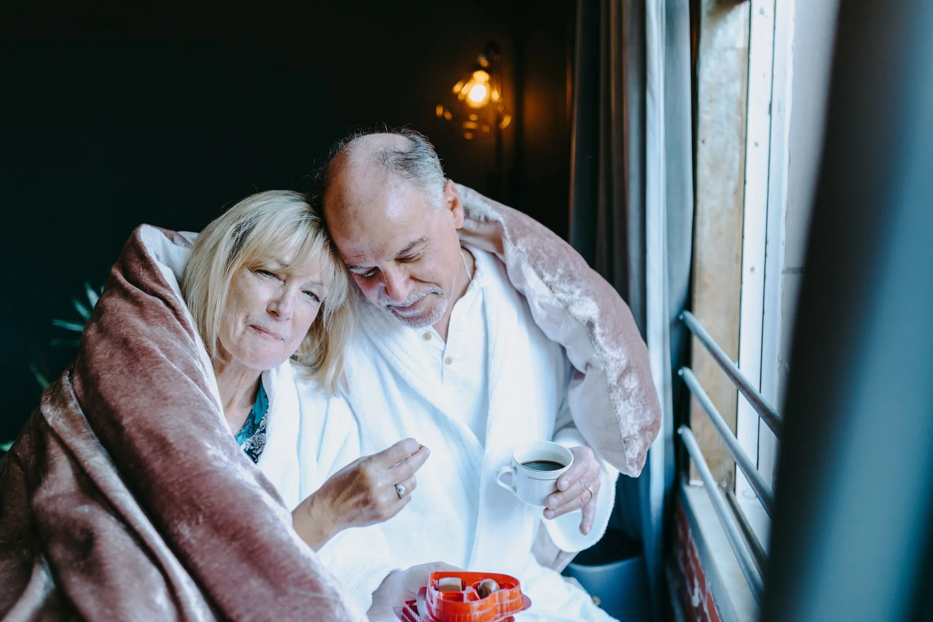 A senior sharing a warm, comfortable moment at home with companionship care in Sterling, VA