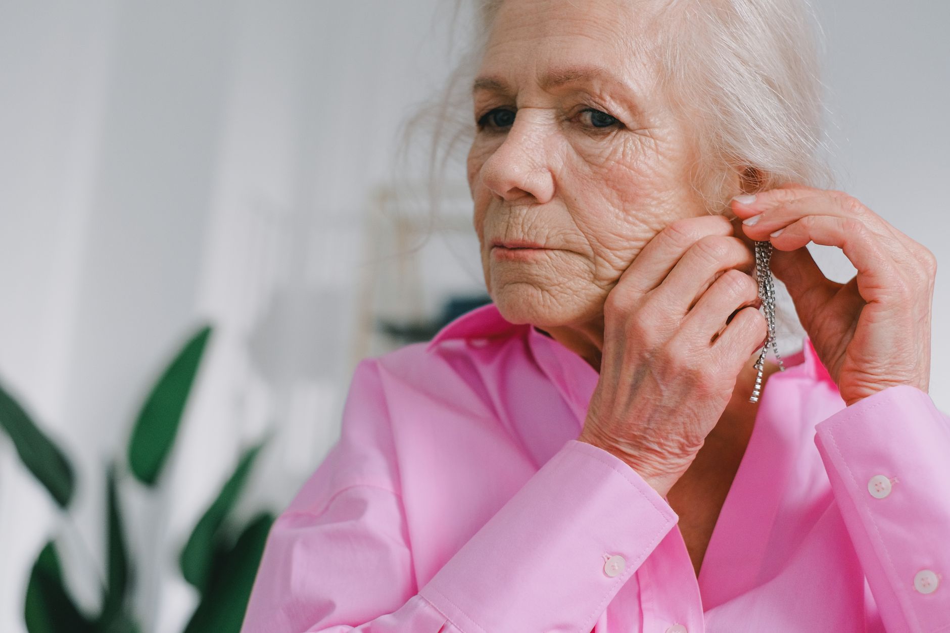 A senior woman getting ready for the day with dignified personal care support in Sterling, VA
